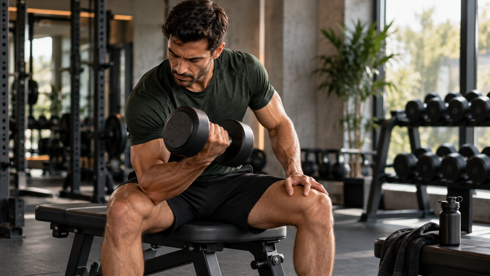 Pratique de la musculation avec haltères